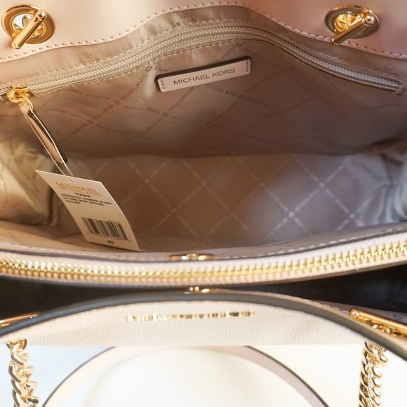 Michael Kors Tote Bag Pink + Wristlet Set Vanilla - Picture 6 of 14